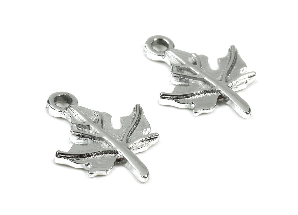 Alloy Leaf Clef Charms - Zinc Alloy Leaf Clef Earrings and Pendant - Silver Tone Plated Pendant - 17.62x13.37x1.85mm - ZZ1495 - DOMEDBAZAAR