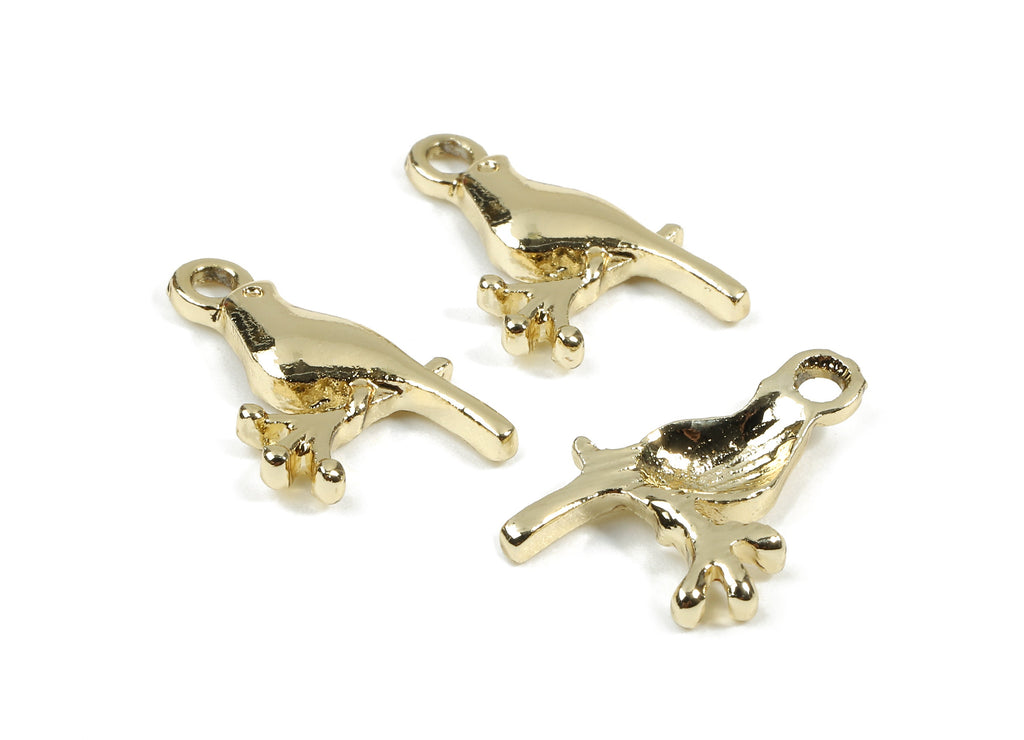 Alloy Bird Charms - Zinc Alloy Bird Earrings and Pendant - Gold Tone Plated - Earrings Finding - 18.31x11.46x2.48mm - ZZ1488 - DOMEDBAZAAR