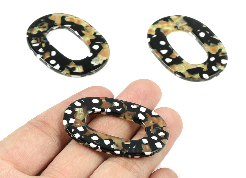 Acetate Oval Charms - Oval Earrings and Pendant - Earring Findings - Jewelry Supplies - Color Code: A193 - 46.78x34.26x2.54mm - AC1065-A193 - DOMEDBAZAAR