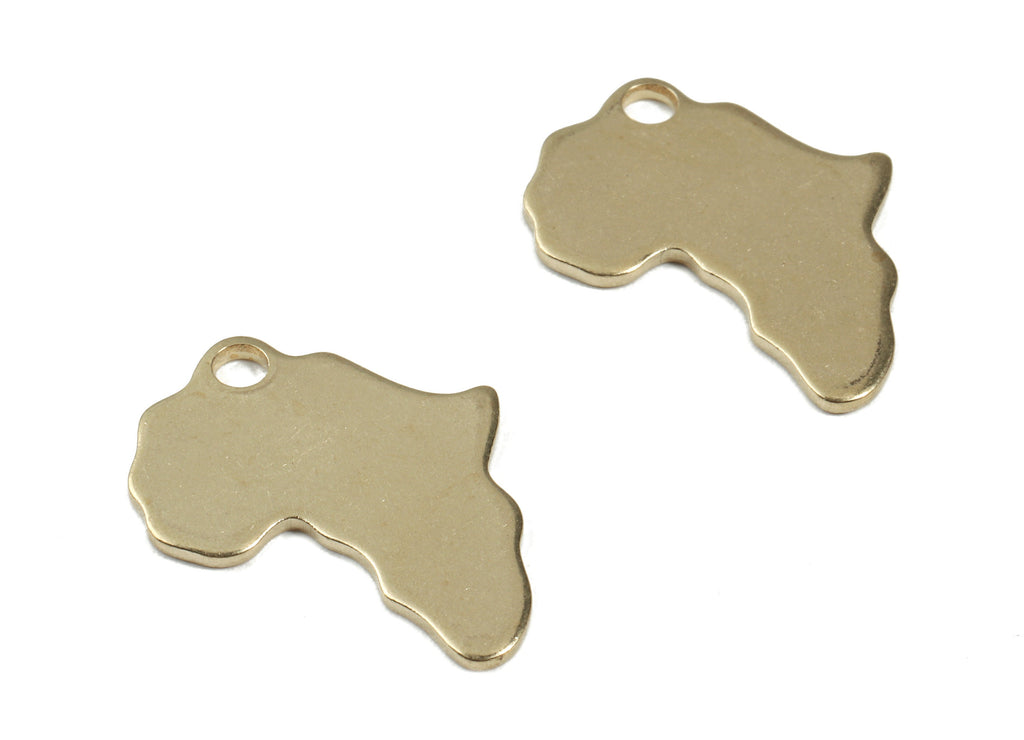 Personalized stamping blank - Brass Africa Charms - Raw Brass Africa Earring and Pendant - Brass Africa Necklace - 24.87x20x1.19mm - PP3017 - DOMEDBAZAAR