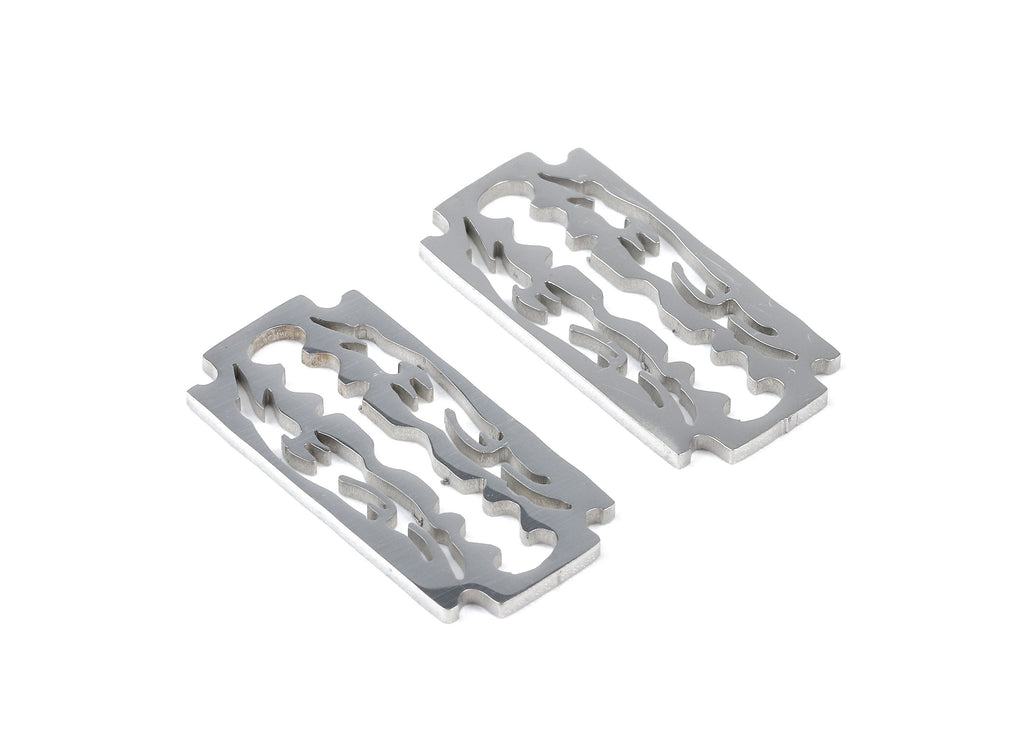 Stainless Steel Razor Blade Connector - Razor Blade Earrings Charms and Pendant - Bracelet Pendant - 21.29x9.86x0.95mm - SS1153 - DOMEDBAZAAR