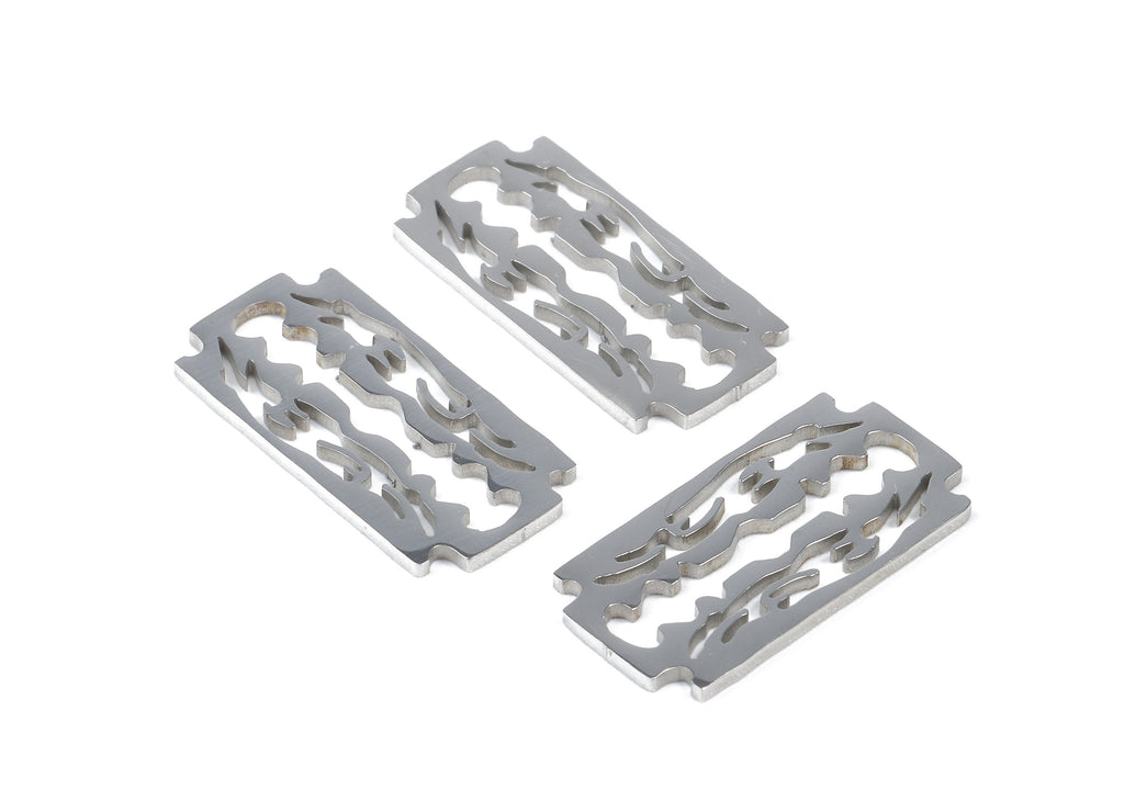 Stainless Steel Razor Blade Connector - Razor Blade Earrings Charms and Pendant - Bracelet Pendant - 21.29x9.86x0.95mm - SS1153 - DOMEDBAZAAR