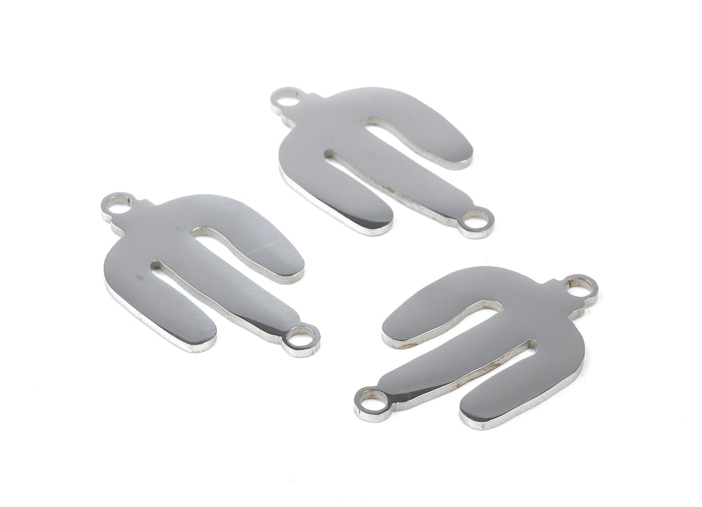 Stainless Steel Cactus Connector - Cactus Earrings Charms and Pendant - Bracelet Pendant - 23.25x14.25x0.96mm - SS1127 - DOMEDBAZAAR