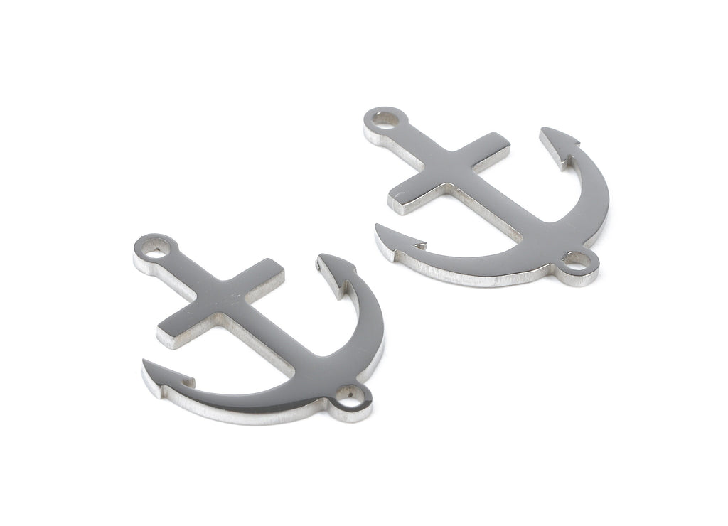 Stainless Steel anchor Connector - anchor Earrings Charms and Pendant - Bracelet Pendant - 18.84x15.01x0.95mm - SS1146 - DOMEDBAZAAR