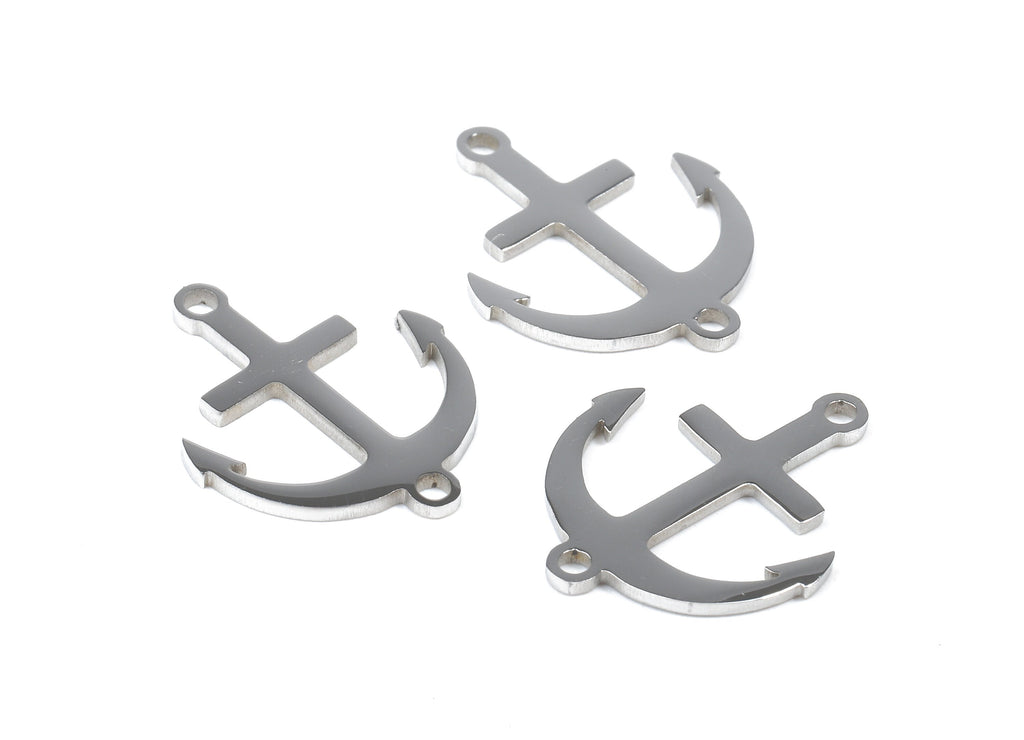 Stainless Steel anchor Connector - anchor Earrings Charms and Pendant - Bracelet Pendant - 18.84x15.01x0.95mm - SS1146 - DOMEDBAZAAR