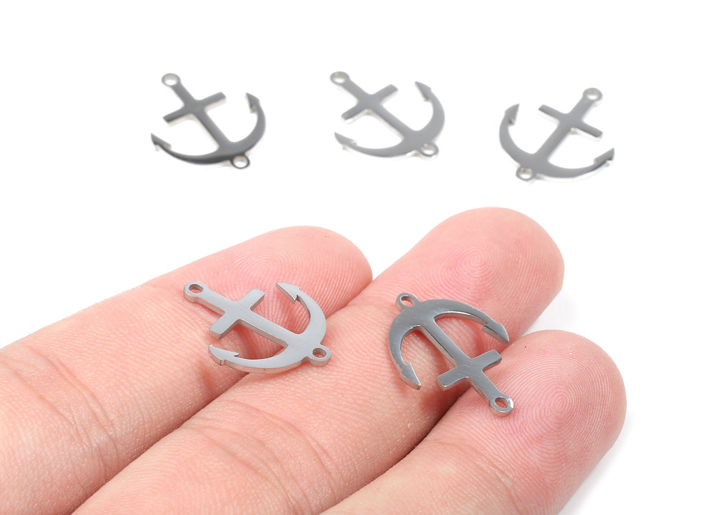 Stainless Steel anchor Connector - anchor Earrings Charms and Pendant - Bracelet Pendant - 18.84x15.01x0.95mm - SS1146 - DOMEDBAZAAR