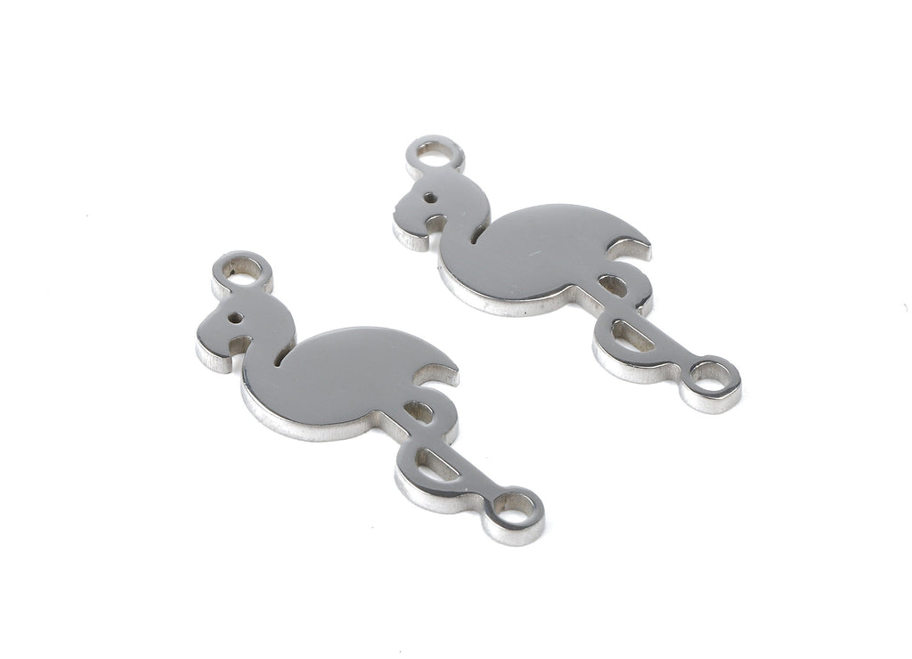 Stainless Steel Flamingo Connector - Flamingo Earrings Charms and Pendant - Bracelet Pendant - 20.67x8.5x0.95mm - SS1132 - DOMEDBAZAAR