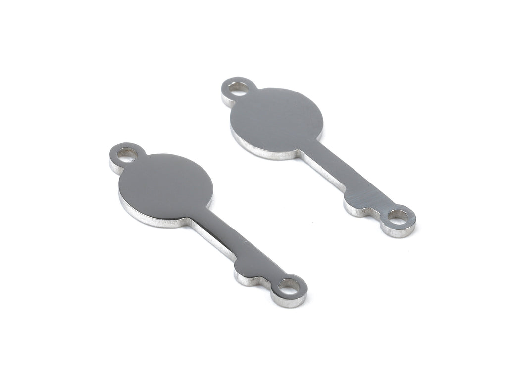 Stainless Steel Key Connector - Key Earrings Charms and Pendant - Bracelet Pendant - 20.47x7.13x0.95mm - SS1123 - DOMEDBAZAAR