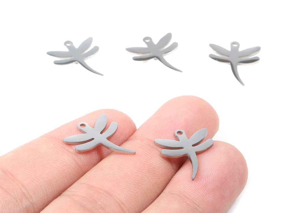 Stainless Steel Dragonfly Charms - Dragonfly Earrings and Pendant - Bracelet Pendant - Jewelry Supplies - 17.57x15.02x0.94mm - SS1060 - DOMEDBAZAAR