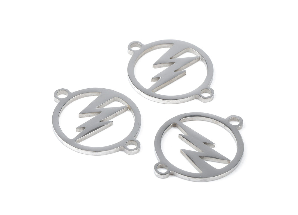 Stainless Steel Flash Connector - Flash Earrings Charms and Pendant - Bracelet Pendant - 19.61x15.35x0.95mm - SS1136 - DOMEDBAZAAR