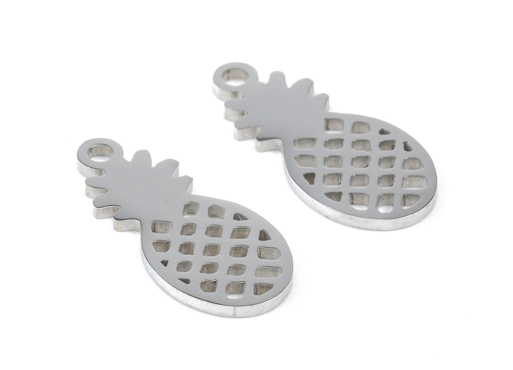 Stainless Steel Pineapple Charms - Pineapple Earrings and Pendant - Bracelet Pendant - Jewelry Supplies - 17.16x8.01x0.94mm - SS1078 - DOMEDBAZAAR