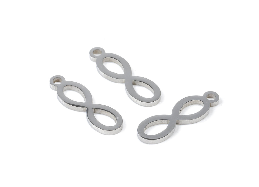 Stainless Steel Infinity Charms - Infinity Earrings and Pendant - Bracelet Pendant - Jewelry Supplies - 14.94x4.56x0.93mm - SS1042 - DOMEDBAZAAR