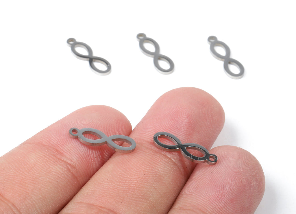 Stainless Steel Infinity Charms - Infinity Earrings and Pendant - Bracelet Pendant - Jewelry Supplies - 14.94x4.56x0.93mm - SS1042 - DOMEDBAZAAR