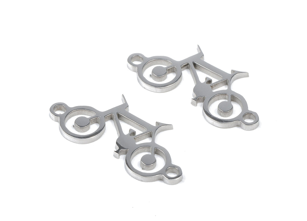 Stainless Steel Bicycler Connector - Bicycler Earrings Charms and Pendant - Bracelet Pendant - 20.24x12.15x0.94mm - SS1102 - DOMEDBAZAAR