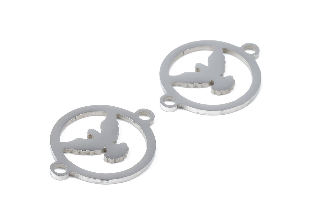 Stainless Steel Eagle Connector - Eagle Earrings Charms and Pendant - Bracelet Pendant - 19.8x15.4x0.95mm - SS1119 - DOMEDBAZAAR