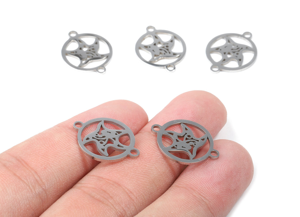 Stainless Steel Starfish Connector - Starfish Earrings Charms and Pendant - Bracelet Pendant - 19.9x15.4x0.92mm - SS1151 - DOMEDBAZAAR
