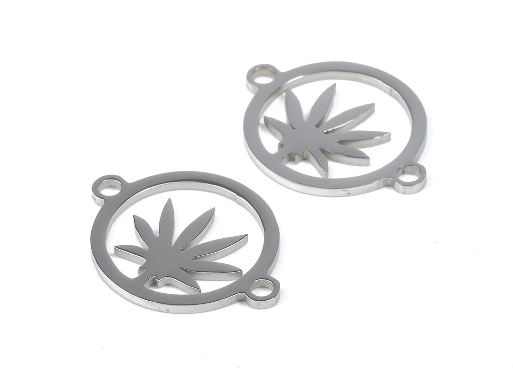 Stainless Steel Flower Connector - Flower Earrings Charms and Pendant - Bracelet Pendant - 19.77x15.4x0.96mm - SS1138 - DOMEDBAZAAR