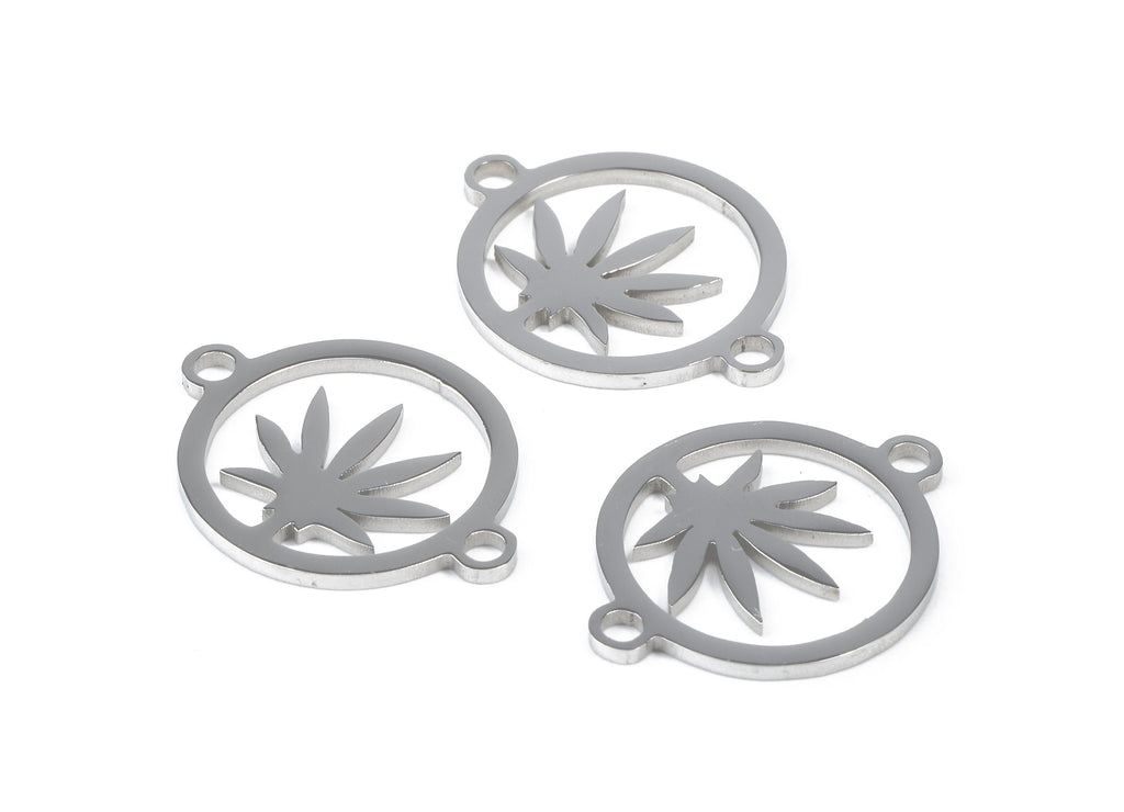 Stainless Steel Flower Connector - Flower Earrings Charms and Pendant - Bracelet Pendant - 19.77x15.4x0.96mm - SS1138 - DOMEDBAZAAR