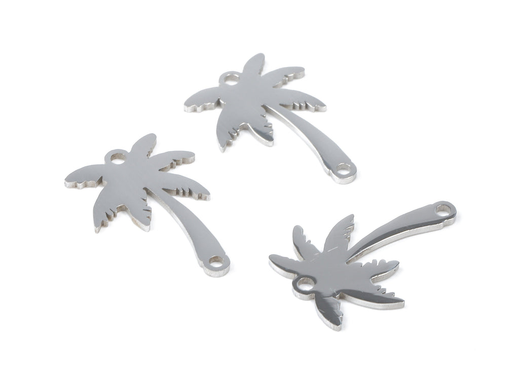 Stainless Steel Coconut Tree Connectors - Bracelet Charms - Coconut Tree Earrings Charms and Pendant - 18.43x13x1.1mm - SS1088 - DOMEDBAZAAR