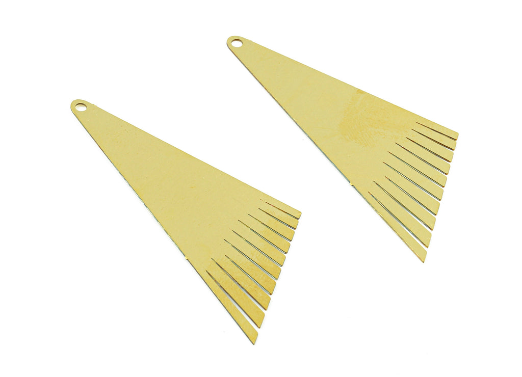 Personalized stamping blank - Brass Triangle Charms - Raw Brass Triangle Earrings and Pendant  - 45x25x0.3mm - JJB5741 - DOMEDBAZAAR