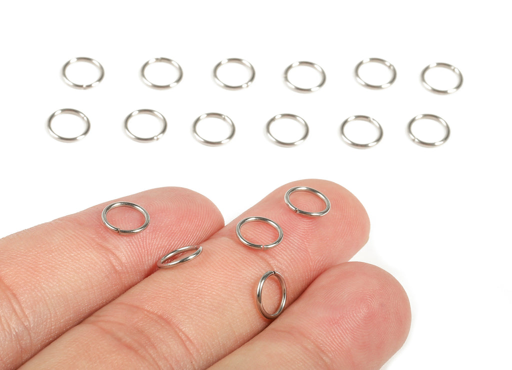 Stainless Steel 0.8x7 Jump Rings - Stainless Steel Open Jump Rings - Stainless Steel Connectors - Jewellery Supplies - 7x7x0.8mm - SS1157 - DOMEDBAZAAR