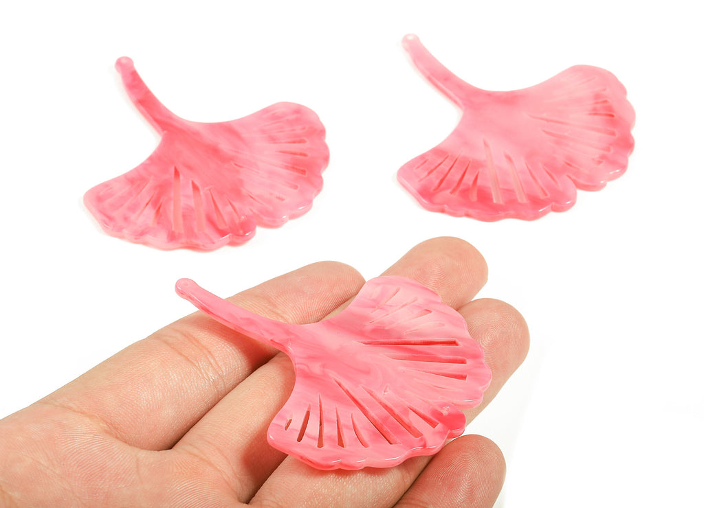 Acetate Ginkgo Charms - Leaf Earrings and Pendant - Earring Findings - Jewelry Supplies - Color Code:A379 - 61.7x55.79x2.59mm - AC1719-A379 - DOMEDBAZAAR