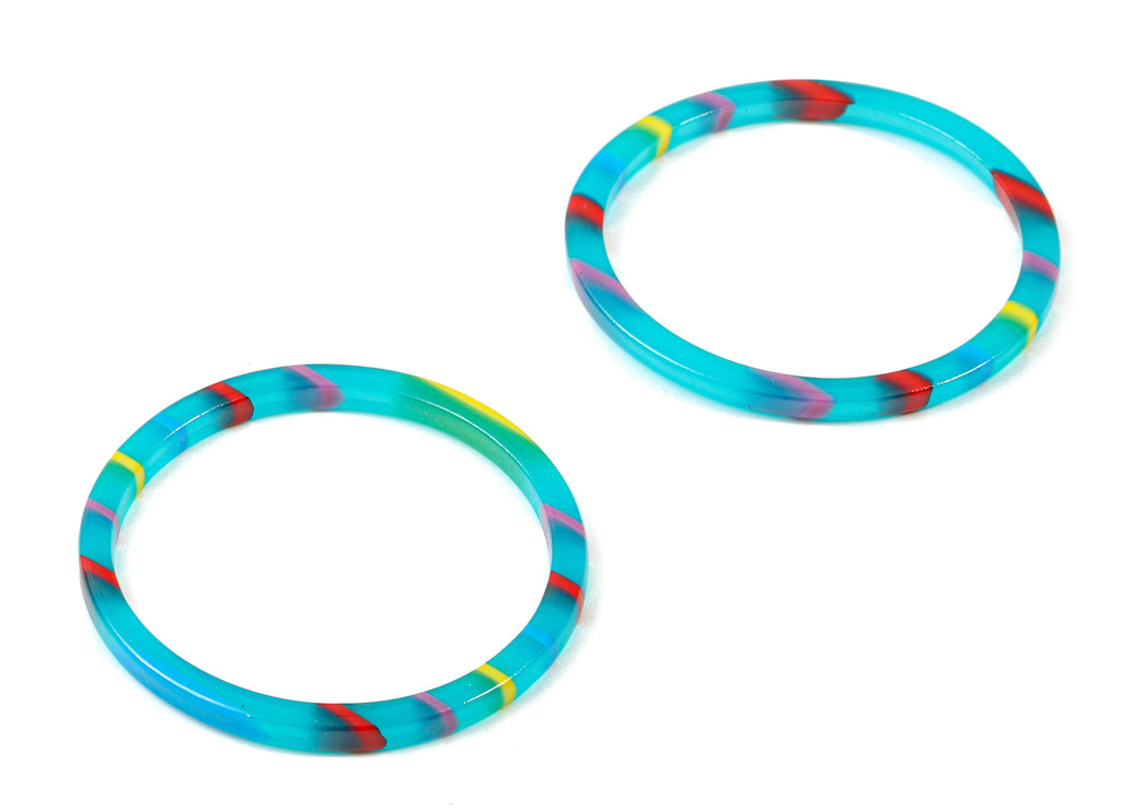 Acetate Circle Charms - Hoop Earring and Pendant - Earring Findings - Jewelry Supplies - Color Code: A139- 35x35x2.76mm - AC1193-A139 - DOMEDBAZAAR