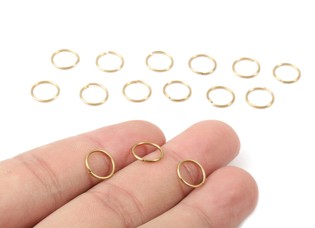 Brass 0.8x9 Jump Rings - Brass Open Jump Rings - Brass Connectors - Raw Brass Jump Ring Findings - Jewellery Supplies - 9x9x0.8mm - PP2953 - DOMEDBAZAAR