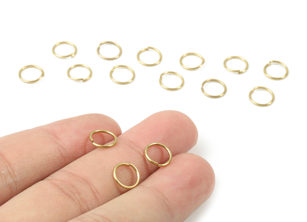 Brass 0.8x8 Jump Rings - Brass Open Jump Rings - Brass Connectors - Raw Brass Jump Ring Findings - Jewellery Supplies - 8x8x0.8mm - PP2952 - DOMEDBAZAAR