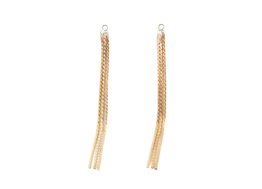 Brass Serpentine Chains Charm - Raw Brass Tassel Chains Charms - Earring Findings - Jewelry Supplies - 62x3.66x1.4mm - PP3054 - DOMEDBAZAAR