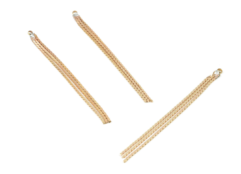 Brass Serpentine Chains Charm - Raw Brass Tassel Chains Charms - Earring Findings - Jewelry Supplies - 62x3.66x1.4mm - PP3054 - DOMEDBAZAAR