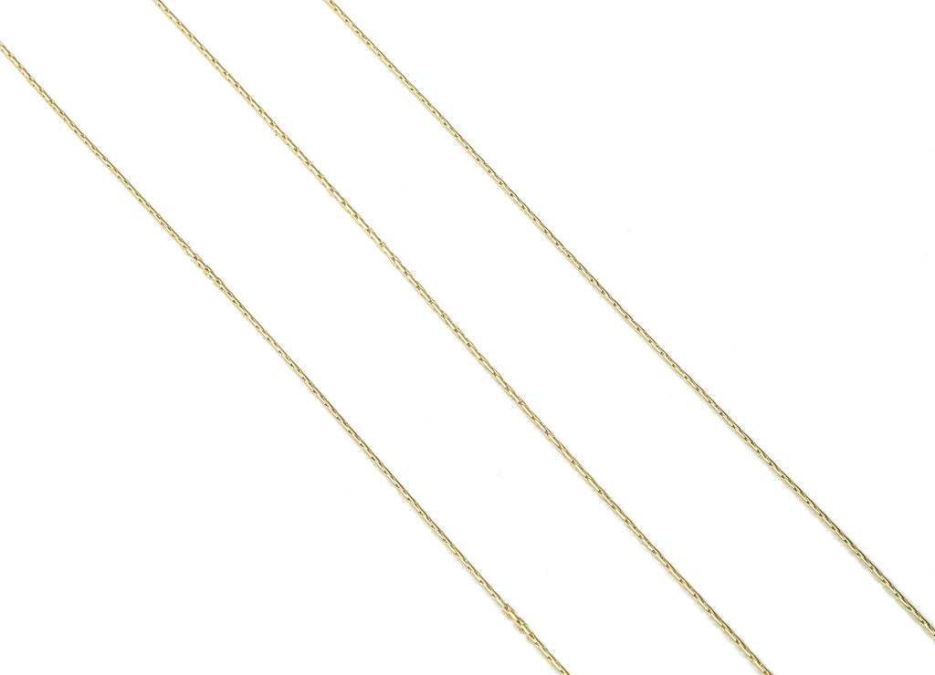 Finished Cable Chain - 20&quot; Brass Necklace Chain - 18K Real Gold Plated Brass - &quot;20.08&quot;&quot; x 0.03&quot;&quot; x 0.03&quot;&quot; - RGP2573 - DOMEDBAZAAR