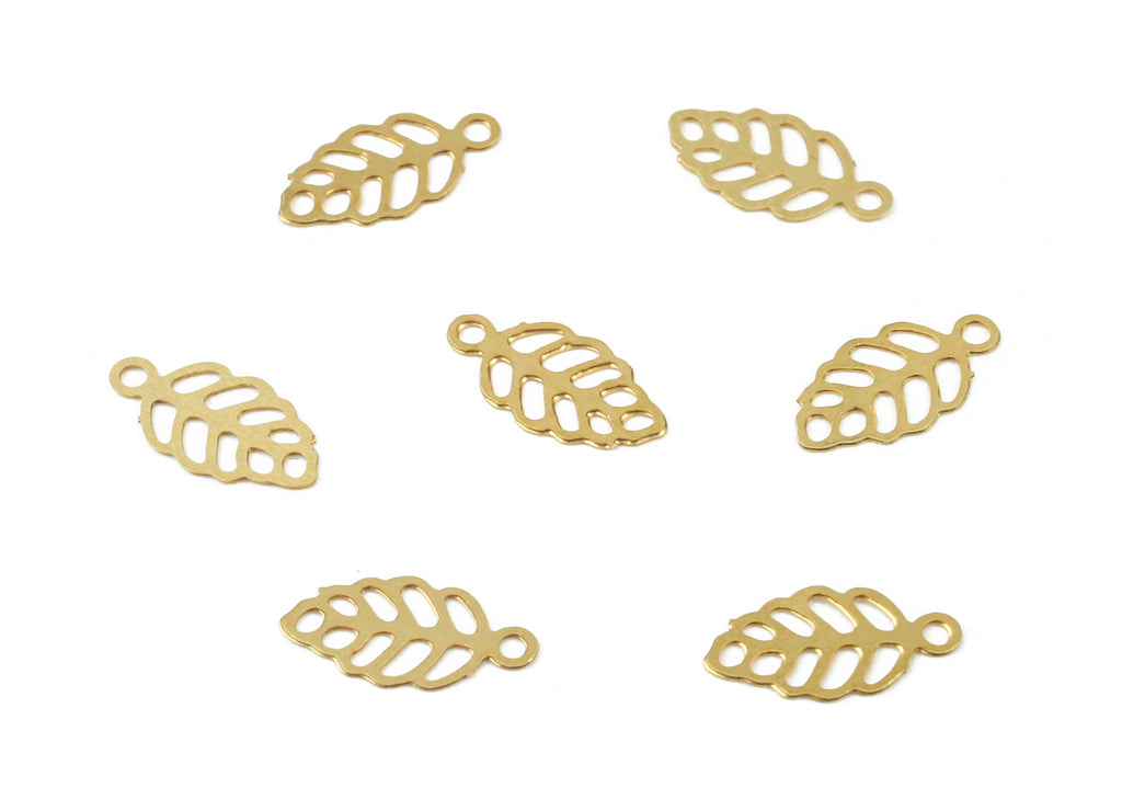 Brass Leaf Earring Charms - Raw Brass Leaf Necklace Pendant - Necklace Findings - Jewelry Supplies - 10.13x5.33x0.29mm - JJC1639 - DOMEDBAZAAR