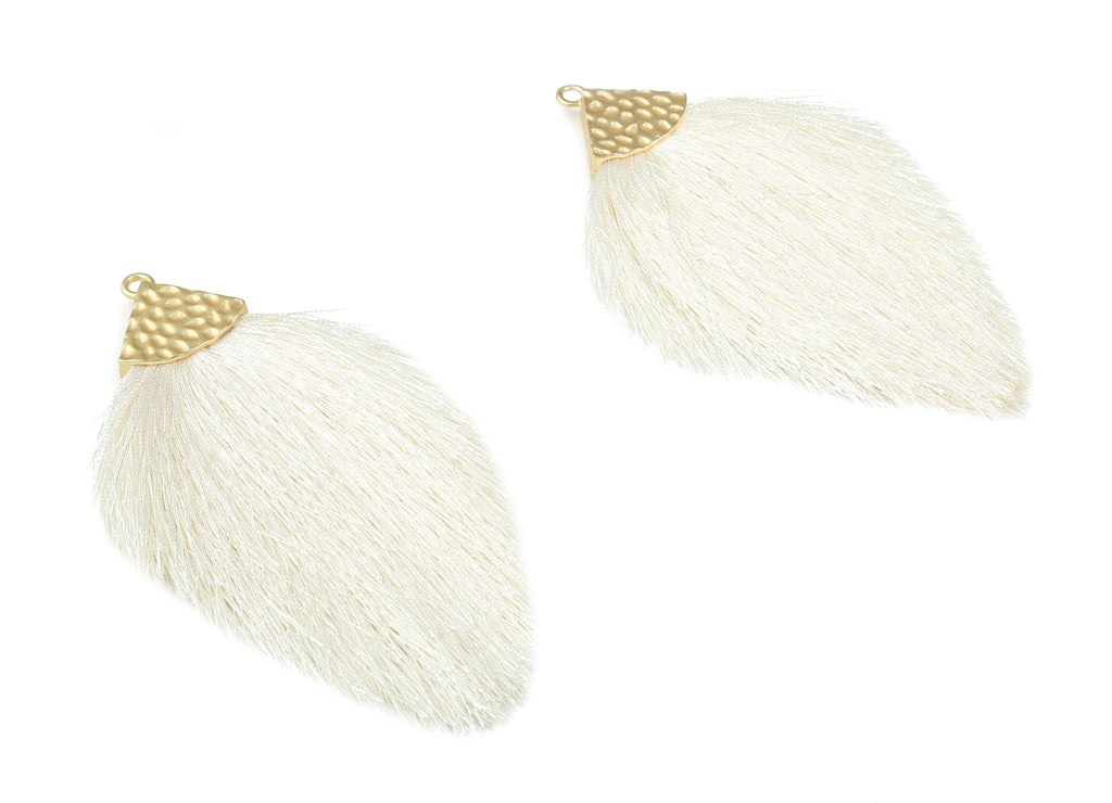 Tassel Earring Charms - Tassel Pendant - Puffy Tassel With Alloy Cap - Tassel Findings - Boho Charms - 96.86x57.69mm - TS1121 - DOMEDBAZAAR