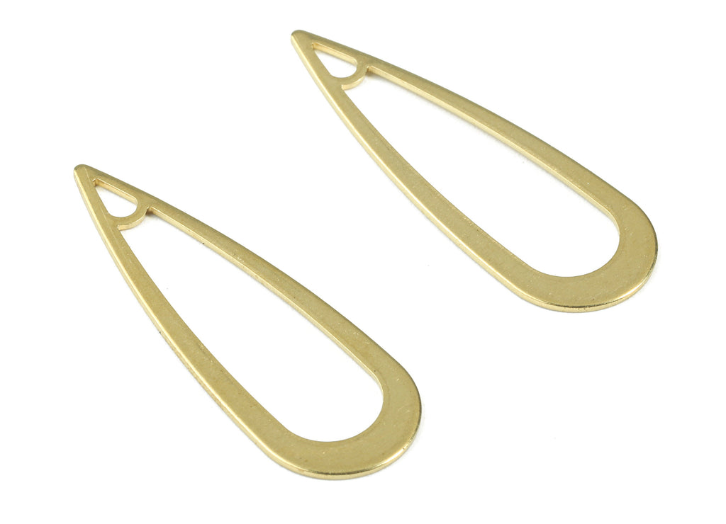 Brass Drop Charm - Raw Brass Drop Earrings and Pendant - Brass Drop Necklace - Earring Finding - 40.99x14.26x0.81mm - PP2969 - DOMEDBAZAAR