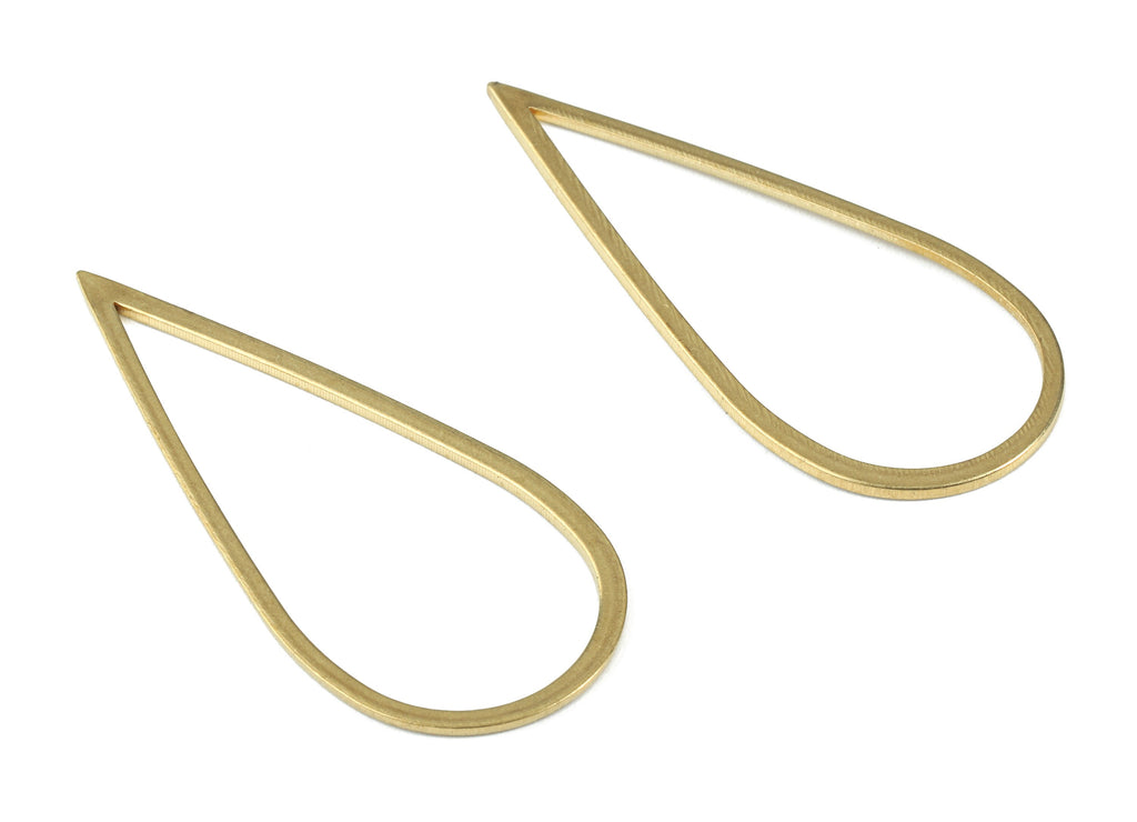 Brass Drop Charm - Raw Brass Drop Earrings and Pendant - Brass Drop Necklace - Earring Finding - 50.3x22.34x1.3mm - PP2974 - DOMEDBAZAAR