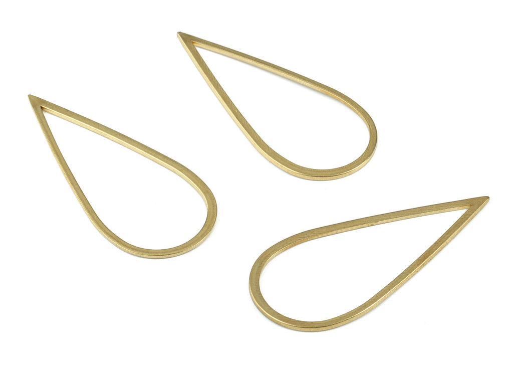 Brass Drop Charm - Raw Brass Drop Earrings and Pendant - Brass Drop Necklace - Earring Finding - 50.3x22.34x1.3mm - PP2974 - DOMEDBAZAAR