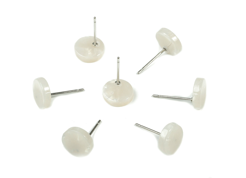 Acetate Mini Round Earring Stud - Circle Earring Post - Earring Post - Jewelry Supplies - Color Code: A12 - 8.63x8.63x2.32mm - AC1715-A12 - DOMEDBAZAAR