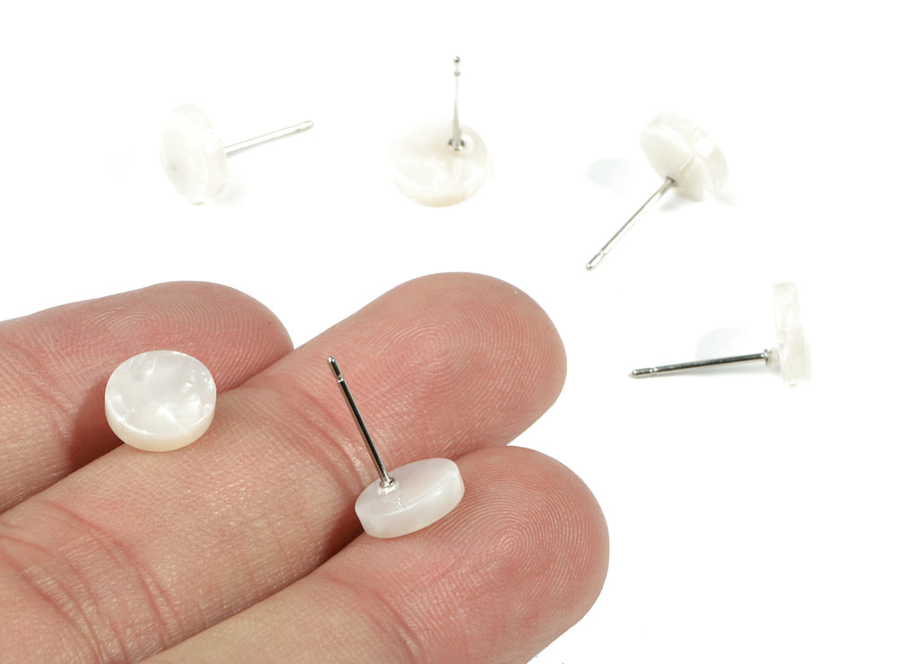 Acetate Mini Round Earring Stud - Circle Earring Post - Earring Post - Jewelry Supplies - Color Code: A12 - 8.63x8.63x2.32mm - AC1715-A12 - DOMEDBAZAAR