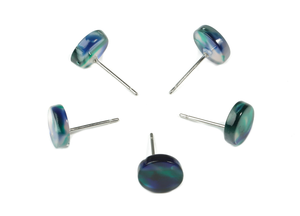 Acetate Mini Round Earring Stud - Circle Earring Post - Earring Post - Jewelry Supplies - Color Code: A18 - 8.73x8.73x2.53mm - AC1715-A18 - DOMEDBAZAAR