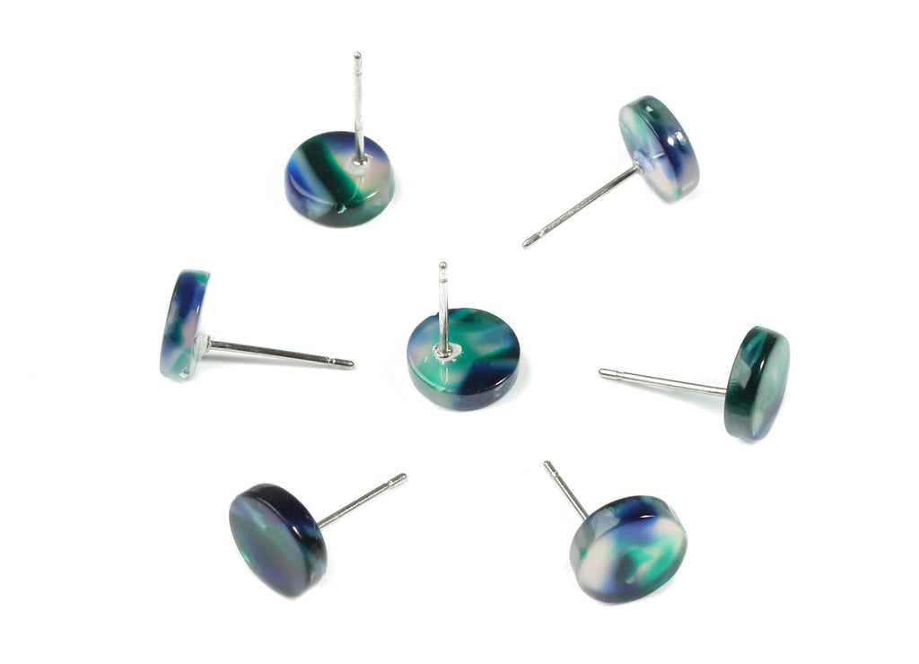 Acetate Mini Round Earring Stud - Circle Earring Post - Earring Post - Jewelry Supplies - Color Code: A18 - 8.73x8.73x2.53mm - AC1715-A18 - DOMEDBAZAAR