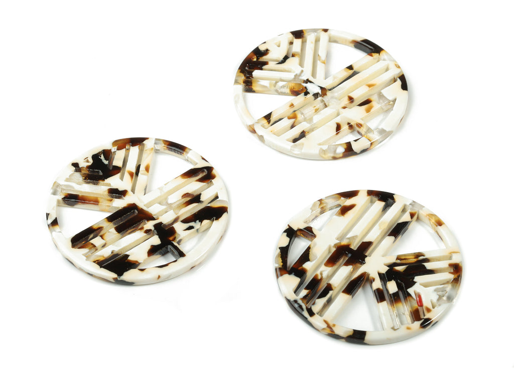 Acetate Geometric Charms - Round Earring Charm - Earring Findings - Jewelry Supplies - Color Code:A257 - 39.44x39.44x2.68mm - AC1820-A257 - DOMEDBAZAAR