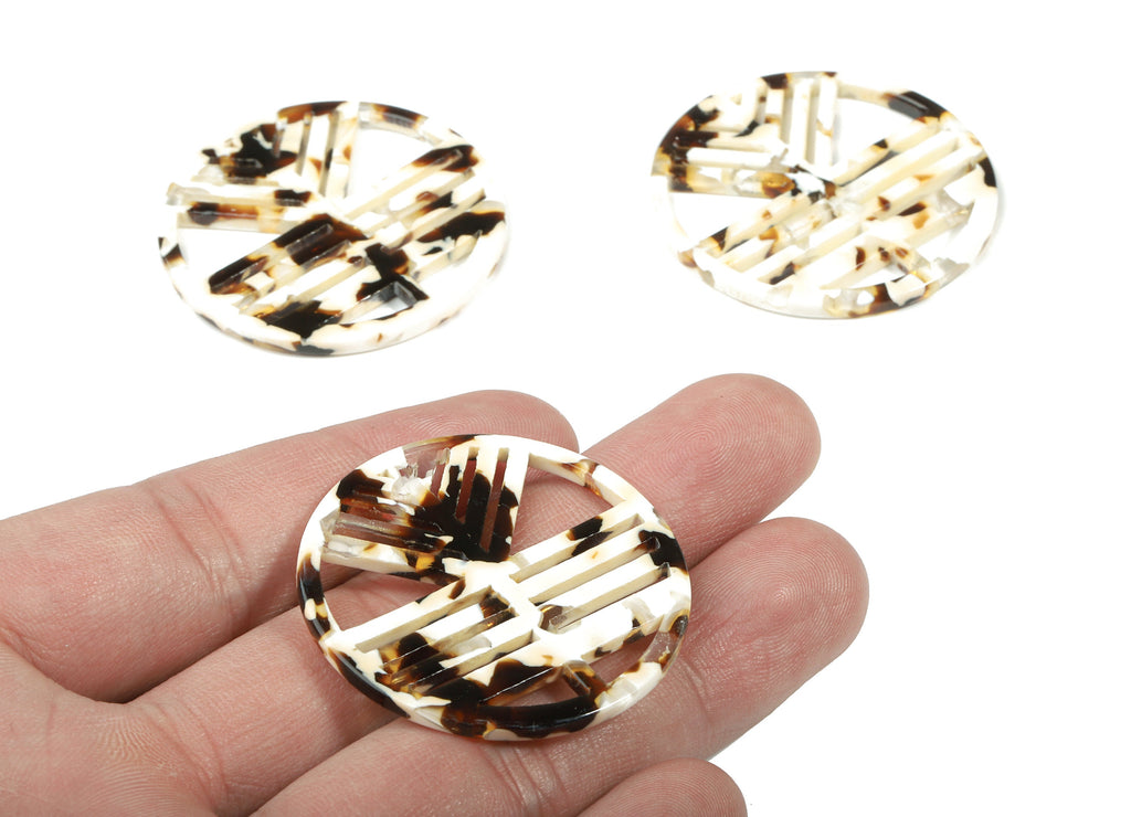 Acetate Geometric Charms - Round Earring Charm - Earring Findings - Jewelry Supplies - Color Code:A257 - 39.44x39.44x2.68mm - AC1820-A257 - DOMEDBAZAAR