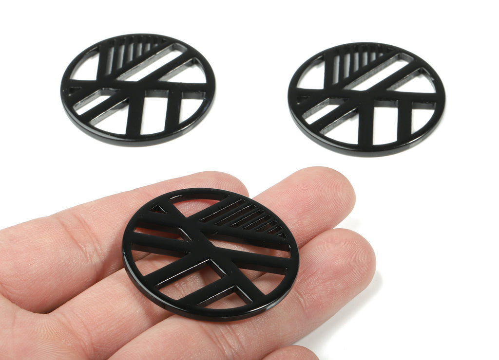 Acrylic Geometric Charms - Round Earring Charm - Earring Findings - Jewelry Supplies - Color Code:A66 - 39.27x39.27x2.61mm - AC1819-A66 - DOMEDBAZAAR