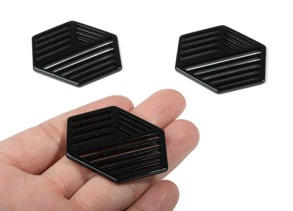Acrylic Hexagon Earring Charm - Hexagon Pendant - Earring Findings - Jewelry Supplies - Color Code:A66 - 52.2x39.51x2.61mm - AC1822-A66 - DOMEDBAZAAR