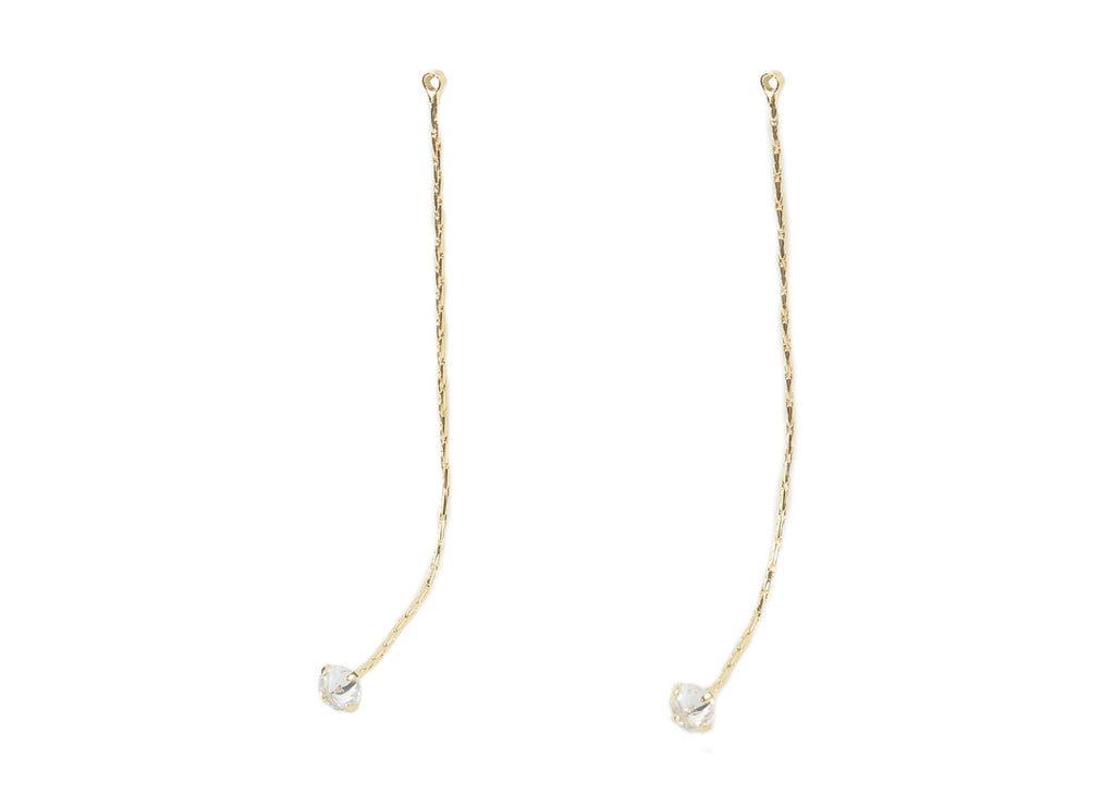 Brass Snake Chain Charms With Glass - Brass Snake Chain Earring Pendant - 18k Real Gold Plating Brass - 65x3.97x3.62mm - RGP2300 - DOMEDBAZAAR
