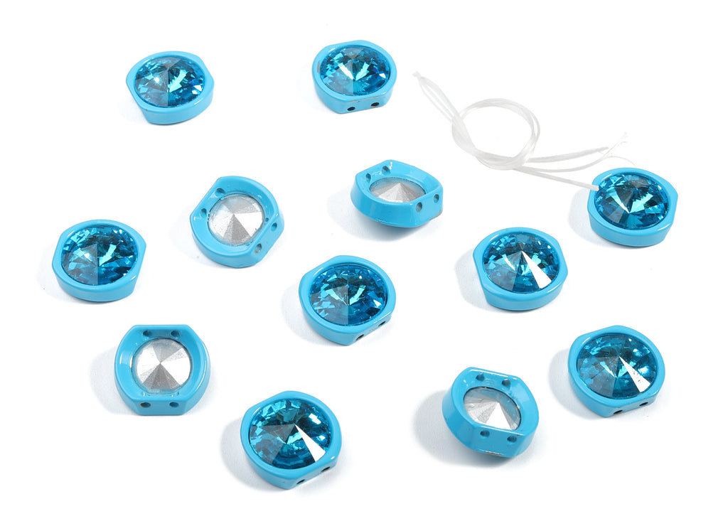 Tile Bracelet Beads Set - Enamel Round 2 Hole Glass Beads for Stretchy Bracelet - Tila Tile Jewellery Making SET - 60x8.05x4.29mm - ET1020A - DOMEDBAZAAR