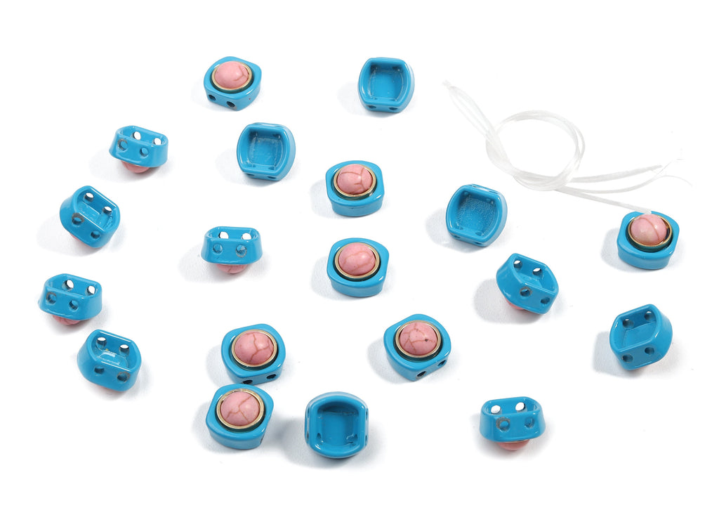 Tila Tile Bracelet Beads Set - Enamel Square Round 2 Hole Glass Beads for Bracelet - Tila Beads Jewellery Making - 62x10.27x6.63mm - ET1004J - DOMEDBAZAAR