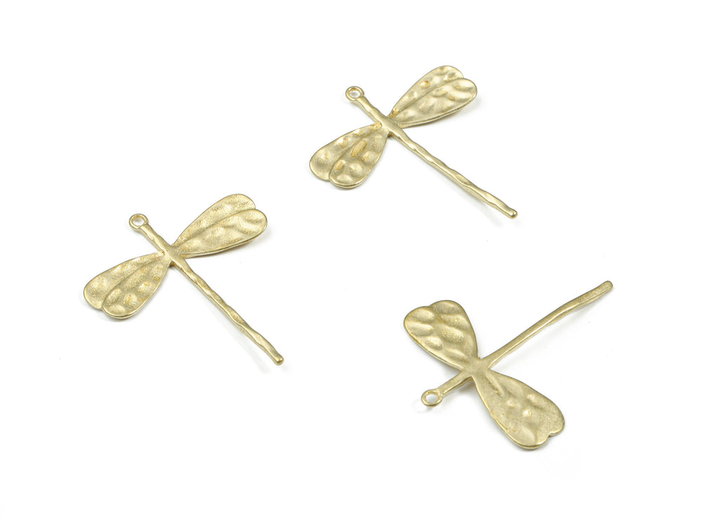 Brass Long Tail Fly Pendant - Raw Brass Dragonfly Earring Charms - Earring Findings - Jewelry Supplies - 27.51x22.76x1.06mm - PP3200 - DOMEDBAZAAR