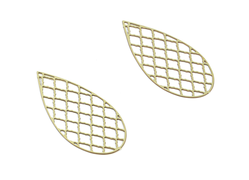 Brass Drop Earring Charms - Raw Brass Drop Pendant - Earring Findings - Jewelry Supplies - 27.38x13.31x0.3mm - JJC10777 - DOMEDBAZAAR